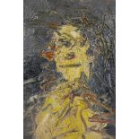 An Impasto abstract portrait, oil on board, unframed, 22" x 24"