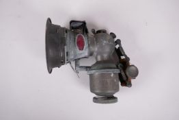 A Millers Betolite carbide cycle lamp, 7" long