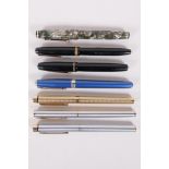 A Canadian Parkette de Lux fountain pen, a USA made Parkette Zephyr pen, a Canadian made Parker