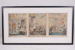 George Cruikshank, 'Nebuchadnezzar's Dream' C19th satirical hand coloured etching, published by W.N.