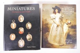 Two reference books, 'Miniatures Dictionary and Guide' by Daphne Foskett, and 'The Dictionary of