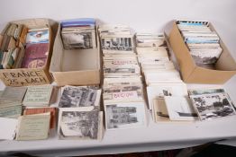 A collection of vintage postcards including many of war damage, approx 300, together with approx 400