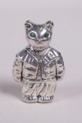 A 925 silver pincushion in the form of Tom Kitten, 1½"