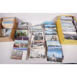 A collection of postcards, mainly topographical, including USA, approx 800