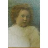 Portrait of a child, pastel on paper, unsigned, late C19th/early C20th, 11" x 14½"