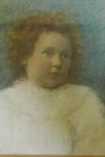 Portrait of a child, pastel on paper, unsigned, late C19th/early C20th, 11" x 14½"