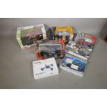 Seven radio controlled model vehicles, boxed, Rock Crawler, Toyota Tundra, Jeep, WRC Mini, Command