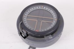 A WWII aircraft compass, No 6A/1672, as fitted in the Spitfire Hurricane etc, 5" diameter