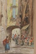 P. de Fulvis, Italian street scene, watercolour, mid C20th, signed Fulvis, 8" x 14"