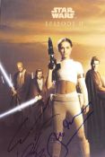 A Star Wars Episode II promotional photograph, bears various signatures including George Lucas and