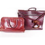 A vintage Freewoman Ubrique leather handbag, 14" wide, together with a leather satchel bag