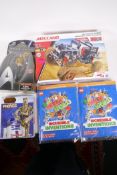 Two Lego Incredible Inventions sets, a Meccano off road racer kit, a boxed Capt. Kirk Star Trek toy,