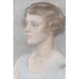 Randolph Schwabe, study of a woman, pastel, signed and dated 1927, bears label verso, Randolph