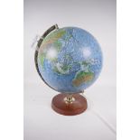 A Philips Illuminated terrestrial globe by George Philips and Son Ltd, London, 11" diameter, with