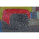 In the manner of Nicolas de Stael, impasto abstract, oil on board, 20" x 16"