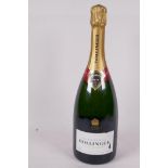 A bottle of Bollinger Special Cuvee Champagne
