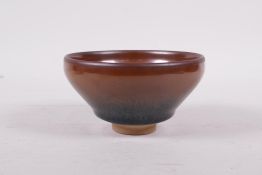 A Jian ware tea bowl with hares fur glaze, 4" diameter