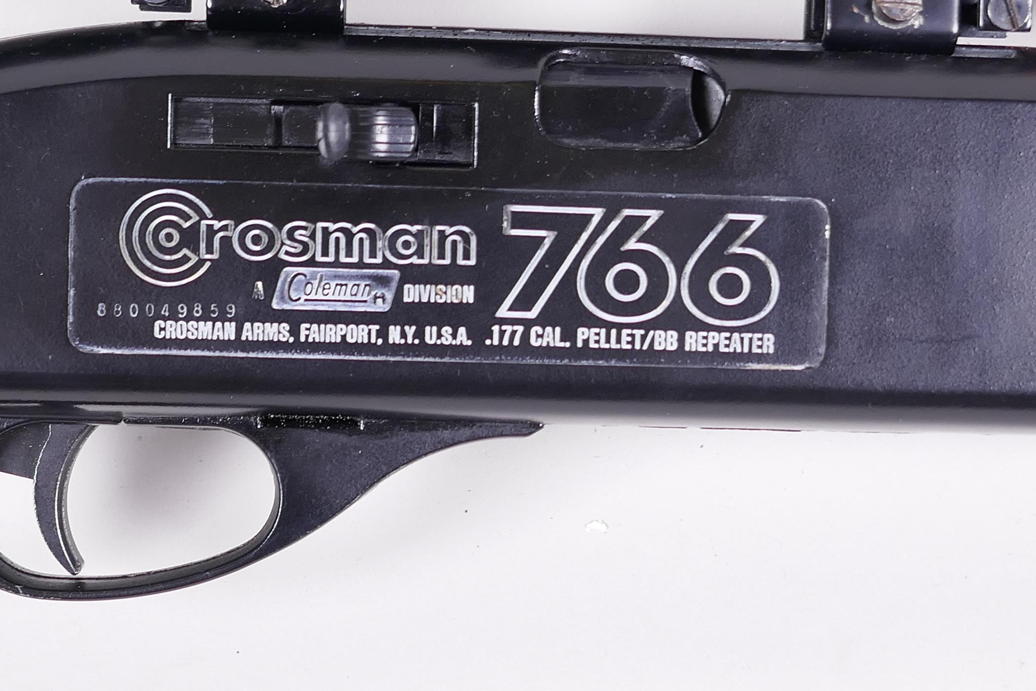 An American pump action Grossman 766 .177 calibre air rifle with sights and silencer (faults) 43" - Image 2 of 5