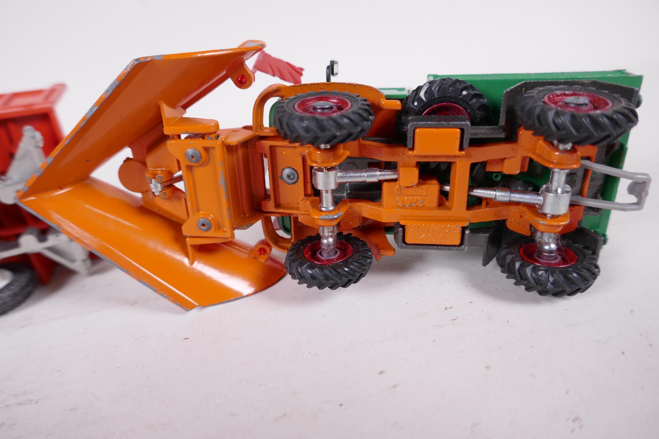 A Dinky Toys Model Ford D800 snow plough, no tailboard, 7" long, together with a Corgi model - Image 5 of 5