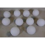 Ten polycarbonate pendant ceiling lights, 9" diameter