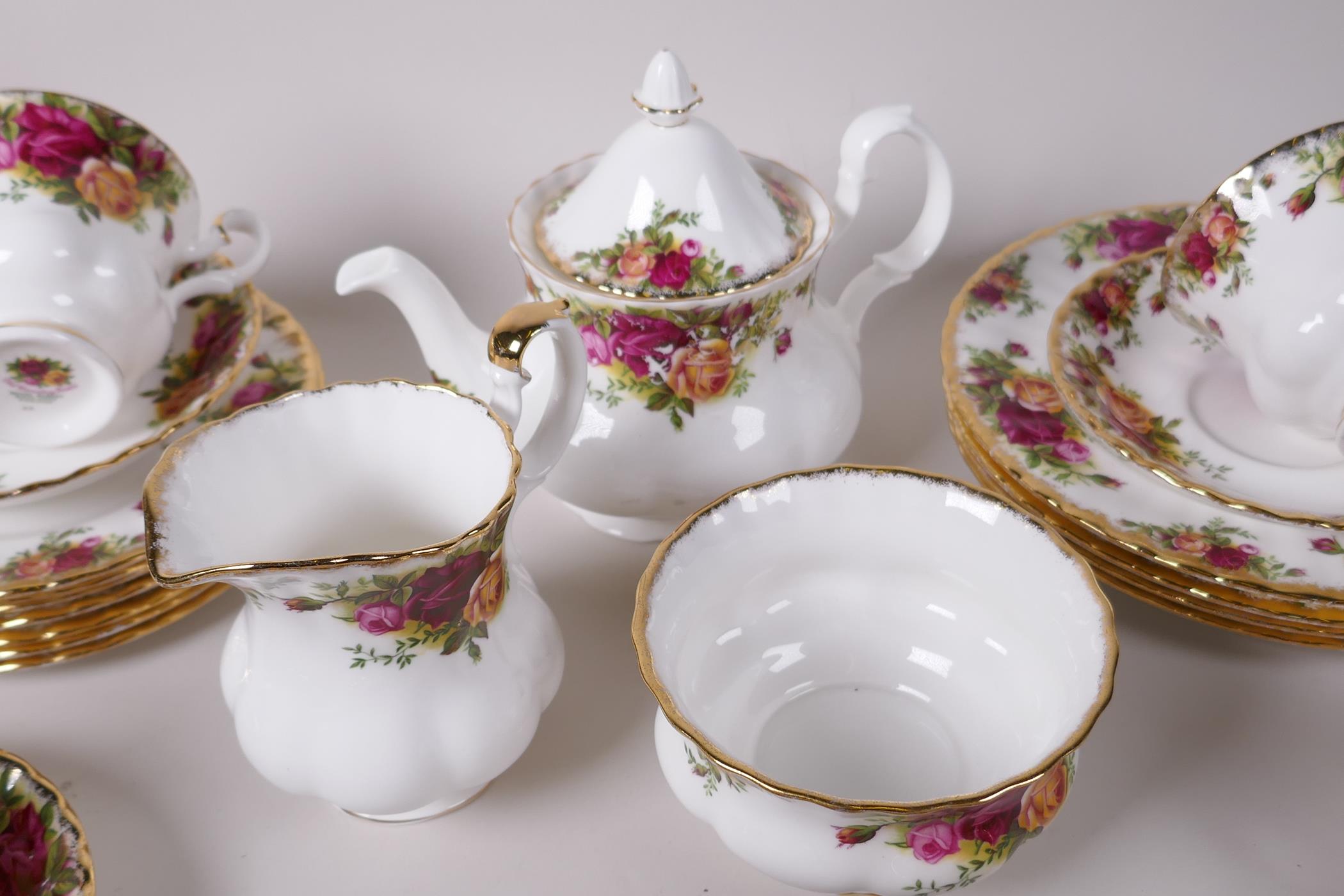 A Royal Albert 'Old Country Rose' pattern tea set comprising six cups and saucers, seven x 6" - Image 3 of 4