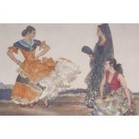 William Russell Flint, Dance of a Thousand Flounces, pencil signed lithoprint, blind stamped,