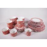 A Villeroy & Boch 'Sienna' porcelain six piece dinner service, comprising six each plates, 10", 8"