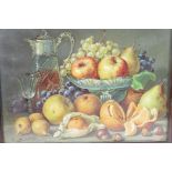 After G. Falchetti, a pair of C19th colour prints, still life with fruit, in good ebonised frames,