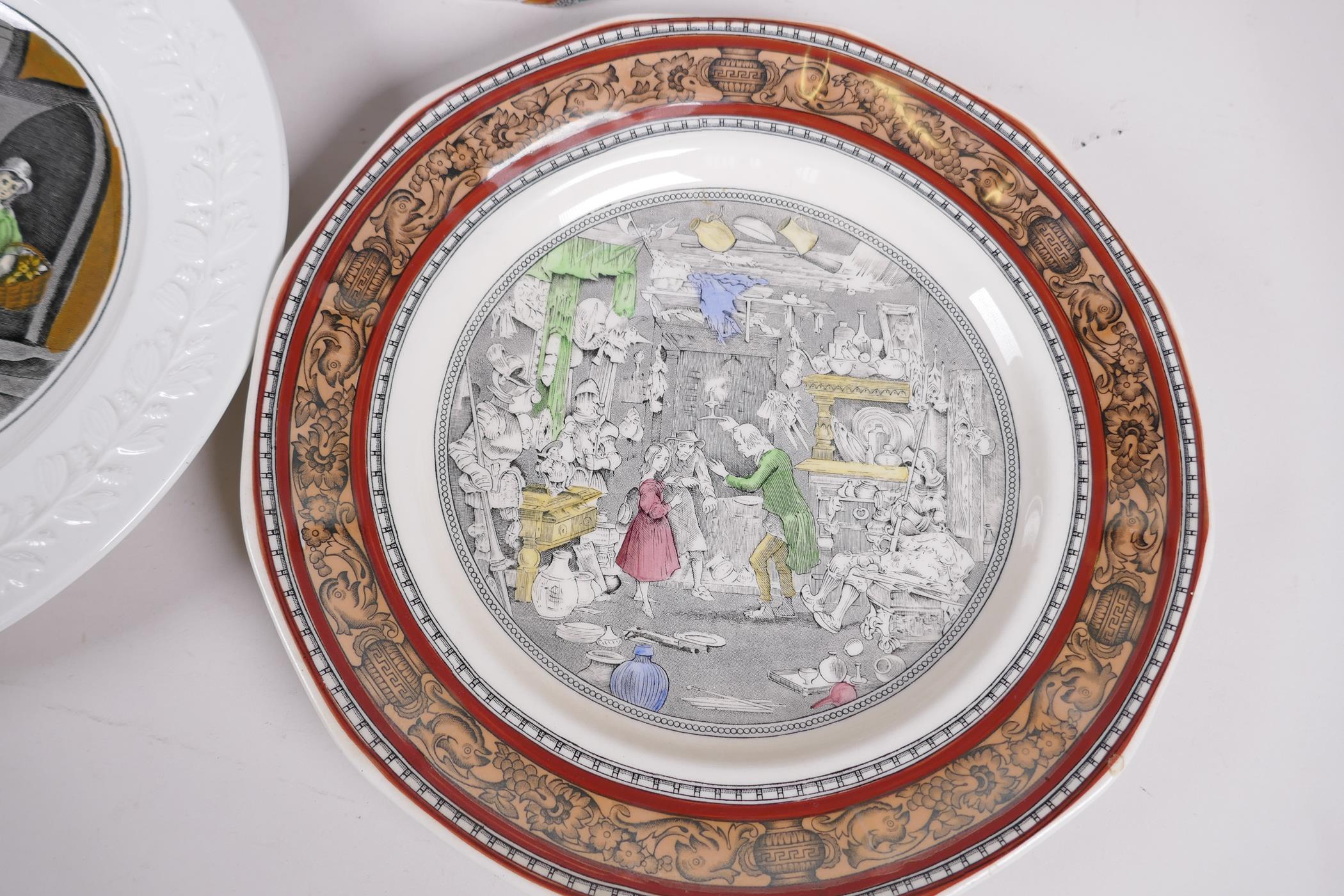 A C19th Staffordshire lustreware pedestal fruit bowl, decorated with Chinoiserie scenes, 10" - Image 5 of 5