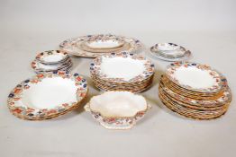 A Victorian Copeland late Spode Imari part dinner service, pattern 2/3548, comprising eight dinner