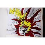 After Roy Lichtenstein, a Tate Gallery print of 'Wham', 23" x 19", unframed