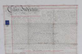 A Victorian handwritten legal indenture between various gentlemen including Isaac Hodgson, James