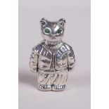 A 925 silver pincushion in the form of Tom Kitten, 1½"