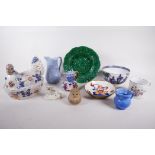 A good selection of Victorian and Continental porcelain and pottery, to include a Staffordshire
