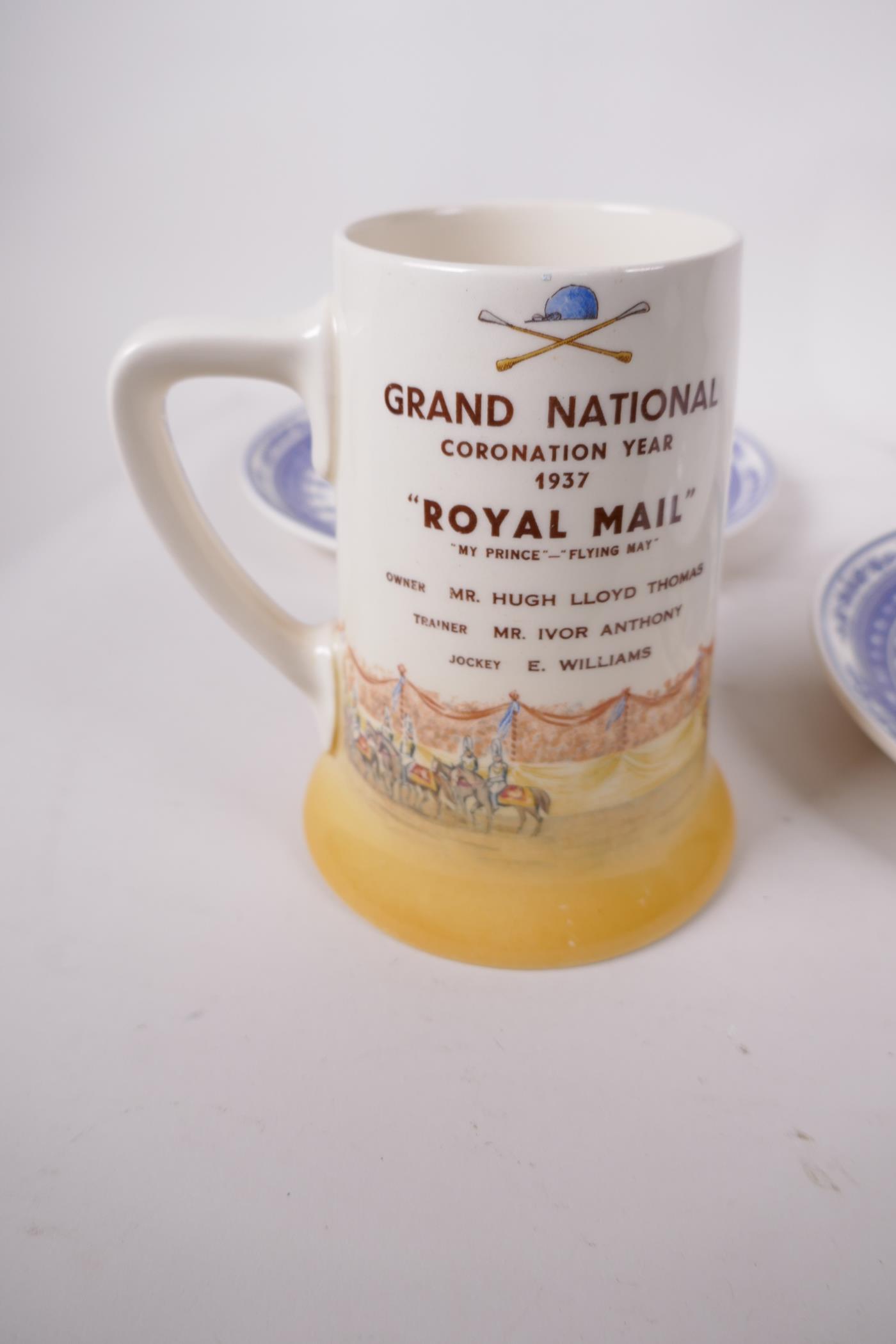A Royal Doulton 'Grand National' Coronation Year 1931 tankard, 5" high, together with a Spode ' - Image 4 of 6
