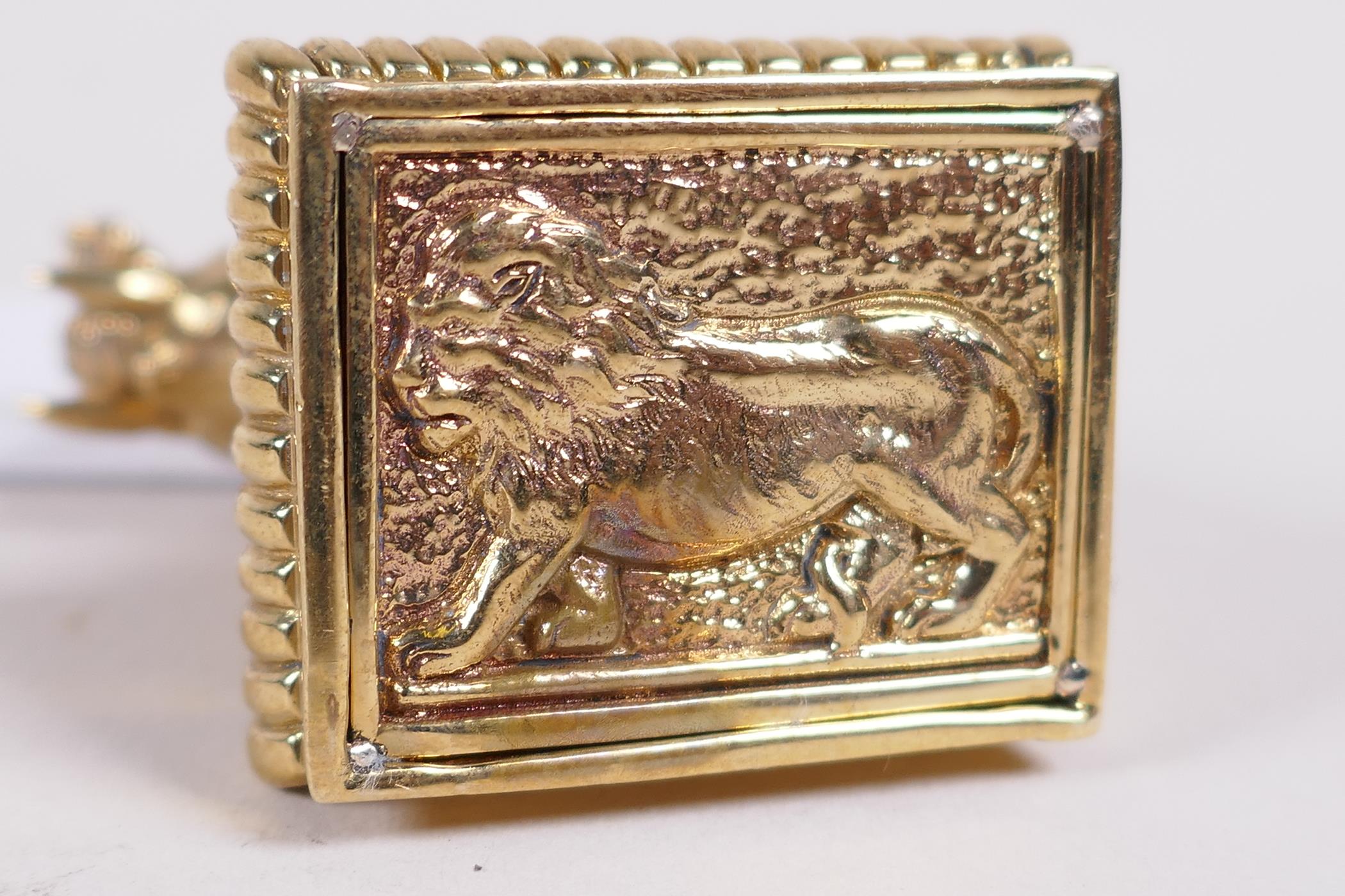 A gilt metal document seal with an elephant handle - Image 2 of 2