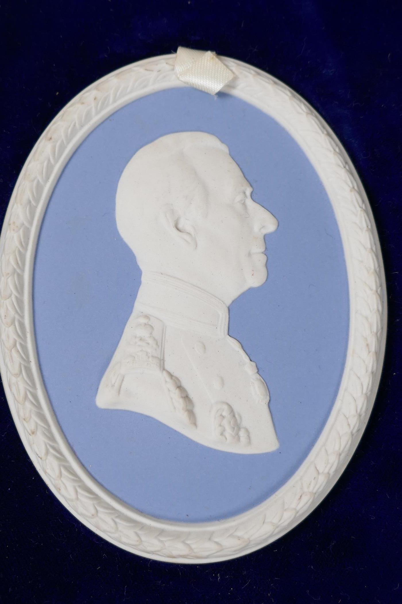 Two boxed limited edition Wedgwood Jasper ware plaques, Prince Philip and Lord Mountbatten, 4½" - Image 3 of 4