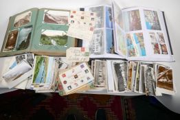 Two albums of postcards, mainly topographical, together with a quantity of loose cards and other