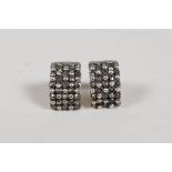A pair of 925 silver and marcasite earrings