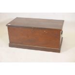 A painted and grained pine blanket box, the interior with a candle box, 37½" x 19", 17½" high