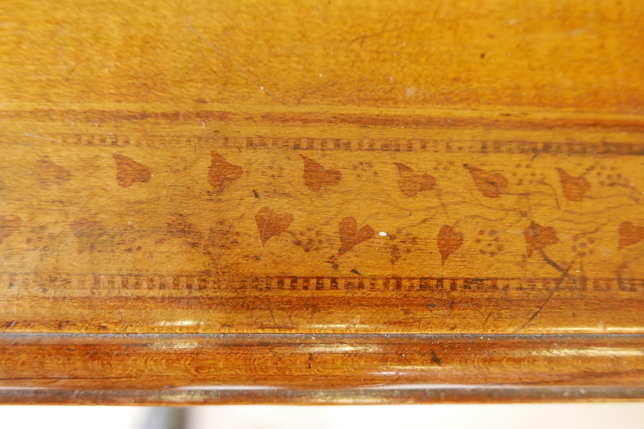 A C19th mahogany chiffonier with penwork decoration, with a single long drawer over two doors, - Image 7 of 8