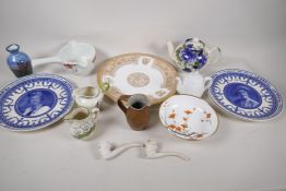 A quantity of decorative pottery and porcelain to include Royal Doulton, Wedgwood, Spode etc