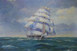 Deidre Henty-Creer (Australian), portrait of the sailing ship, the 'Mount Stewart' built 1891, oil