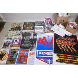 A large quantity of music and entertainment posters, some duplicates