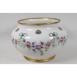 William Moorcroft for Macintyre Burslam jardiniere, with embossed decoration of floral garlands