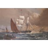 Gordon Ellis, Yankee packet at Liverpool, labelled verso, shipping off Liverpool circa 1850,
