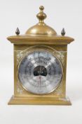 A brass mounted 'Paymaster' thermometer and barometer, 11" high