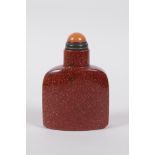 A goldstone snuff bottle, 2½" high