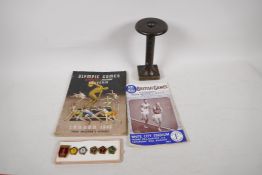 A collection of Olympic Games memorabilia from 1936, 1948 and 1980, and a 1957 British Games