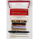 Four Conway Stewart 'Dinkie' fountain pens (one case A/F), a Conway Stewart Princess pen and